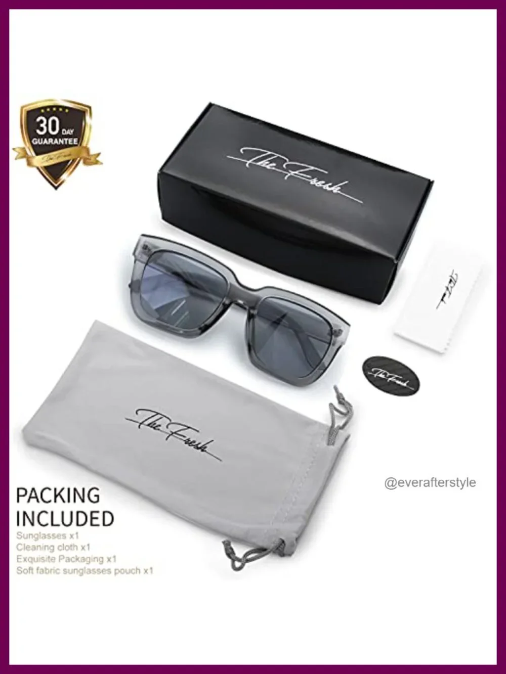 Retro Oversized Square Sunglasses, UV400 Protection, Lightweight
